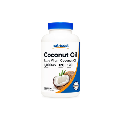 Nutricost Coconut Oil Softgels (1000mg) 120 Softgels, Extra Virgin