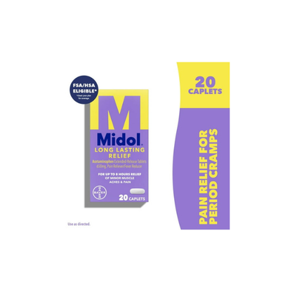 Midol Long Lasting Relief Menstrual Pain Relief Caplets, 20 Count