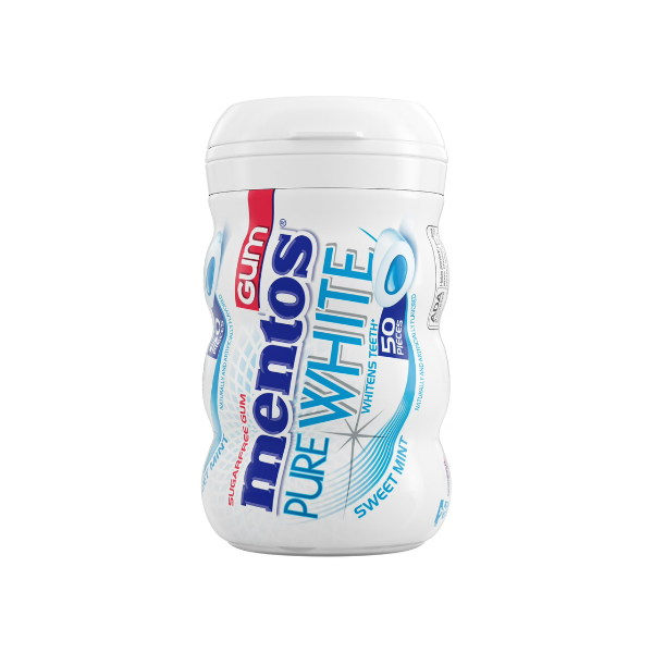 Mentos Gum Sugar-Free Fresh Sweet Mint Chewing Gum, 50 Regular Size Pieces, Bottle