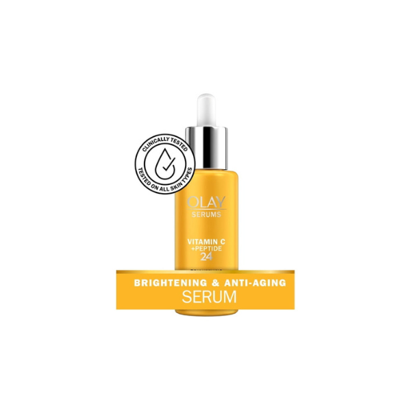 Olay Vitamin C Serum, Brightening Face Serum, Peptide 24 for Dry Dull Skin, 1.3fl oz