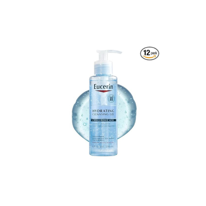 Eucerin Hydrating Cleansing Gel with Hyaluronic Acid, 6.8 Fl Oz (Pack of 12)
