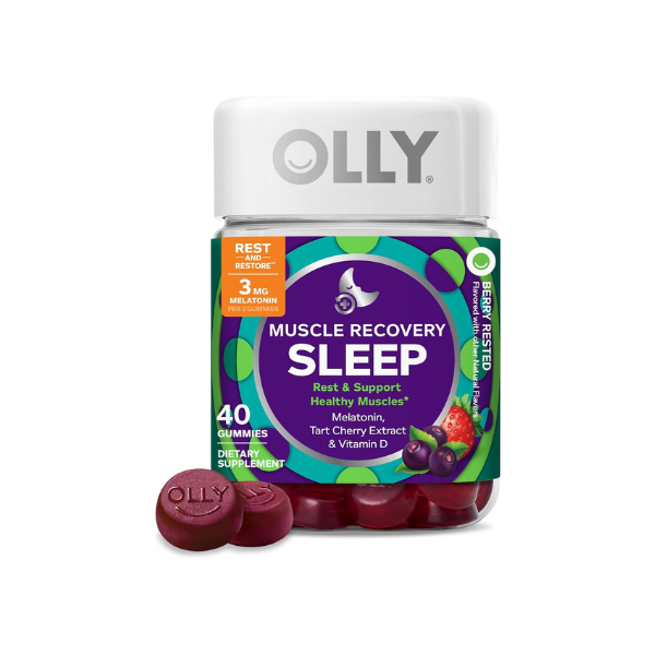 OLLY Muscle Recovery Sleep Gummy Supplement, Tart Cherry - 40 Count