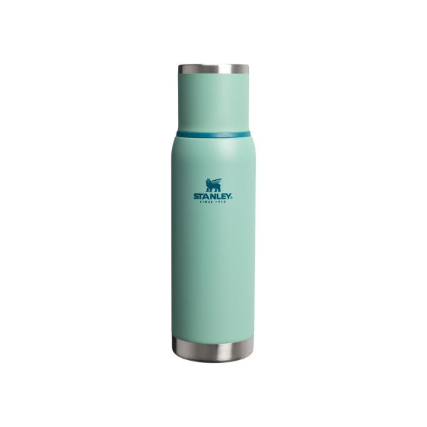 Stanley Adventure-To-Go Vacuum Bottle 1.1 qt | Wide Mouth with Leakproof Cup Lid | Keep Drinks Hot or Cold | Packable for Travel | Insulated Stainless Steel Thermal Bottle | BPA-Free | Spring Green