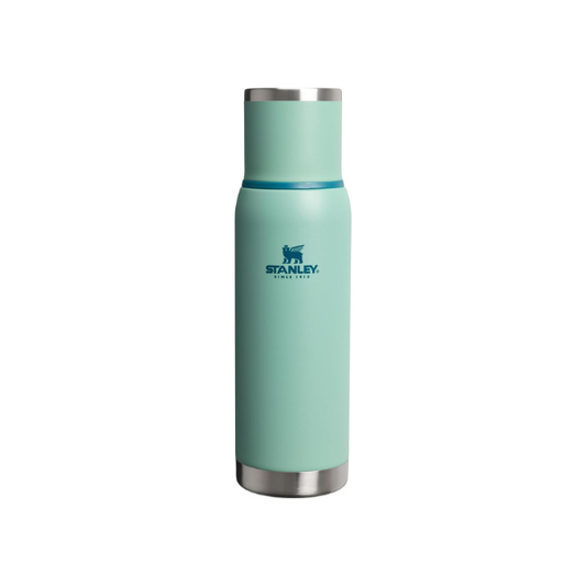 Stanley Adventure-To-Go Vacuum Bottle 1.1 qt | Wide Mouth with Leakproof Cup Lid | Keep Drinks Hot or Cold | Packable for Travel | Insulated Stainless Steel Thermal Bottle | BPA-Free | Spring Green