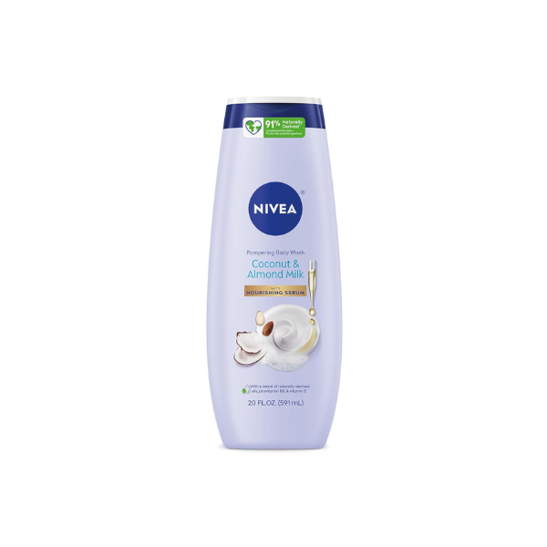 NIVEA Pampering Coconut and Almond Milk Body Wash, 20 FL OZ