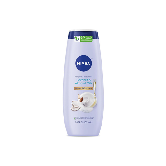 NIVEA Pampering Coconut and Almond Milk Body Wash, 20 FL OZ