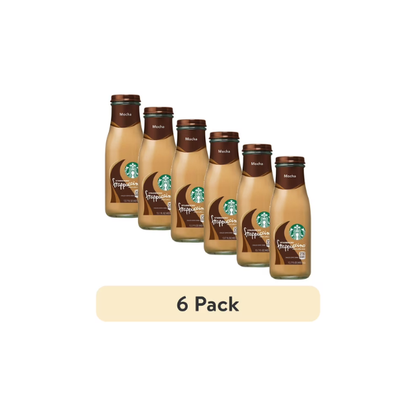(6 pack) Starbucks Frappuccino Mocha Iced Coffee Drink, 13.7 fl oz Bottle