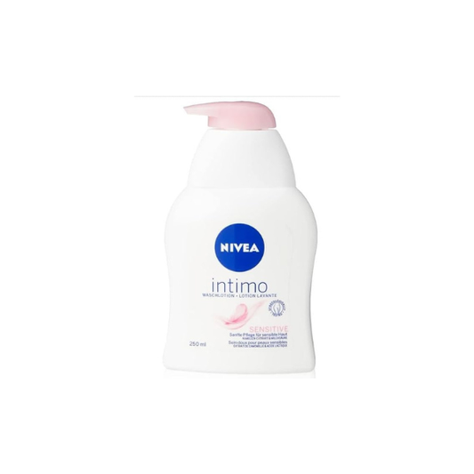 NIVEA Intimo Sensitive Wash Lotion 250 ml (8.45 fl oz) Gentle Intimate Cleansing Wash with Pump Dispenser, Mild Daily Care Formula, pH-Balanced Personal Hygiene Liquid, Dermatologically Tested