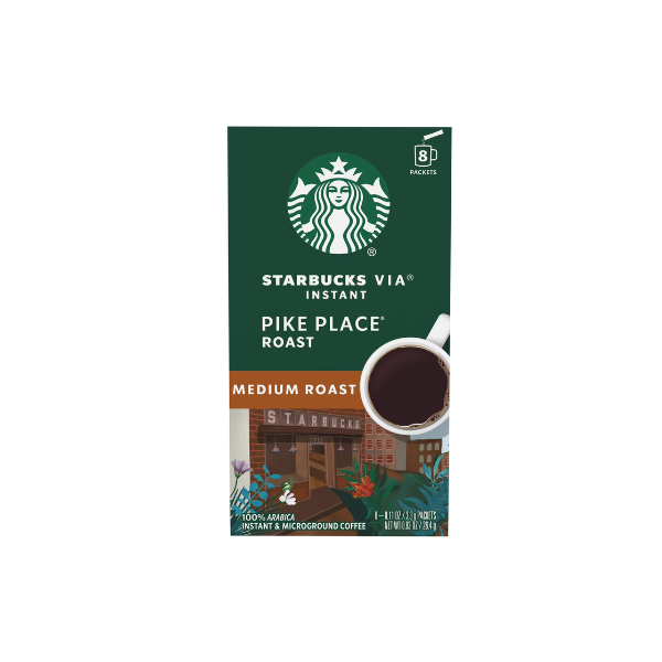 Starbucks VIA Instant Pike Place Roast, Instant Coffee, Medium Roast Coffee, 8 Packets