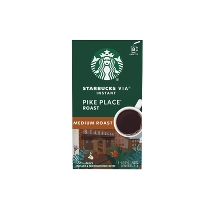 Starbucks VIA Instant Pike Place Roast, Instant Coffee, Medium Roast Coffee, 8 Packets
