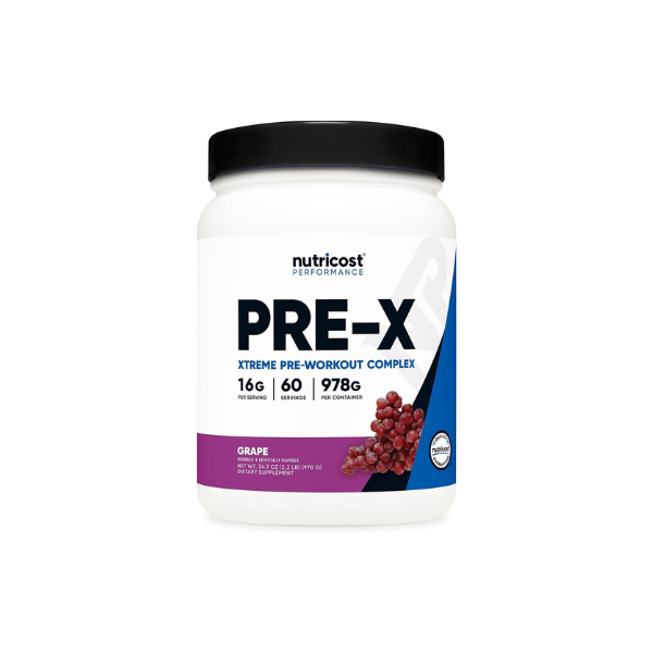 Nutricost Pre-X Xtreme Pre-Workout Complex Powder (Grape) 60 Servings