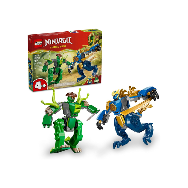 LEGO NINJAGO Jay's Dragon Mech Fight Building Toy - Pretend Play Set for Boys & Girls, Ages 4+ - Includes 2 Minifigures - Gifts for Birthdays - 71853