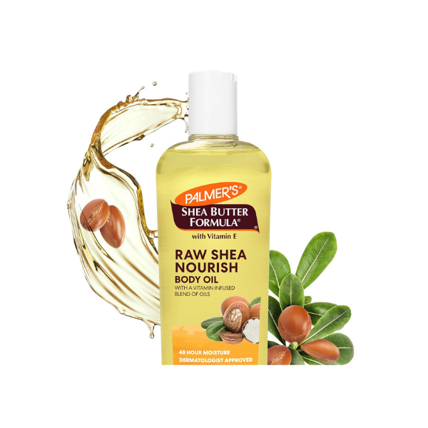 Palmer's Shea Formula Raw Shea Body Oil with Vitamin E, Deep Body Moisturizer to Soothe & Nourish Dry, Sensitive & Eczema-Prone Skin, 8.5 oz