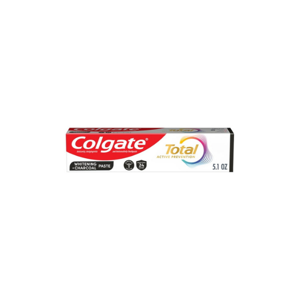 Colgate Total Active Prevention Whitening and Charcoal Toothpaste, Mint, 5.1 oz