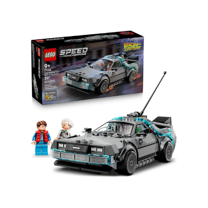 LEGO Speed Champions Time Machine from Back to The Future Building Toy for Kids - Pretend Play & Display Car Toy W/ 2 Build Modes for Boys & Girls, Ages 9+ - Gift for Birthdays - 77256