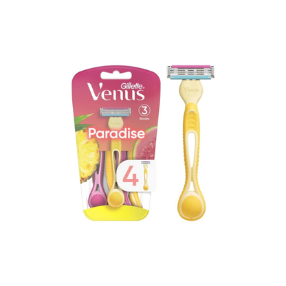 Gillette Female Venus Simply3 Dragonfruit Women's Disposable Razors, 4 Count, Multi-color