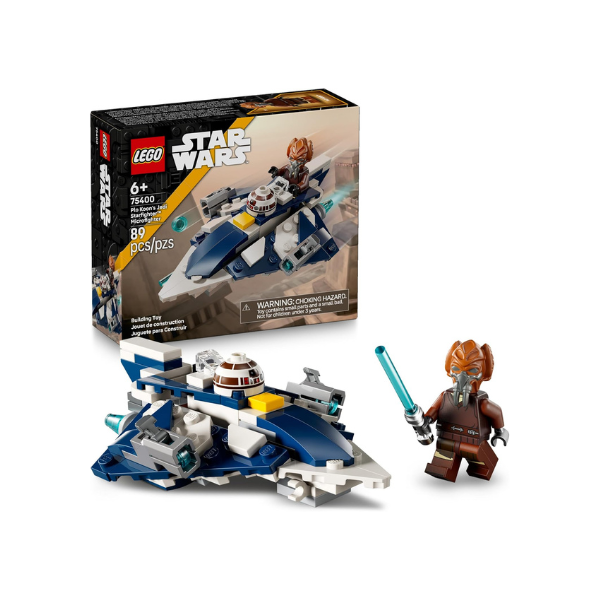 LEGO Star Wars Plo Koon’s Jedi Starfighter Microfighter Kids Toy - Building Toy for Pretend Play - Clone Wars Playset and Room Decor for Boys and Girls, Ages 6+ - Birthday Gift Idea - 75400