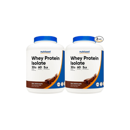 Nutricost Whey Protein Isolate Powder (Milk Chocolate) 5LBS (Pack of 2)