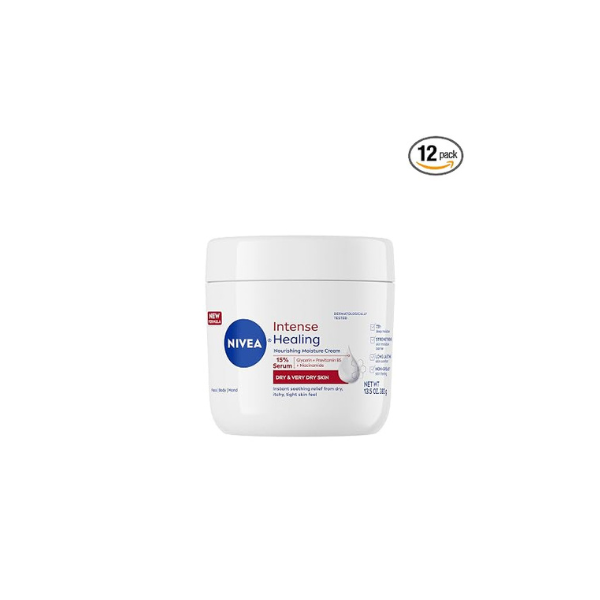 NIVEA Intense Healing Body Cream for Dry Skin with Glycerin, 13.5 Oz, 13.5 Ounce (Pack of 12)