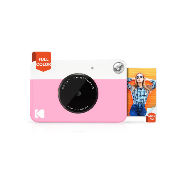 KODAK Printomatic Full-Color Instant Print Digital Camera, Zink 2x3" (5.1x7.5 cm) Sticky-Back Photo Paper, 5MP, Portable, Creative Fun Gift for Birthday, Christmas, Holiday, Pink