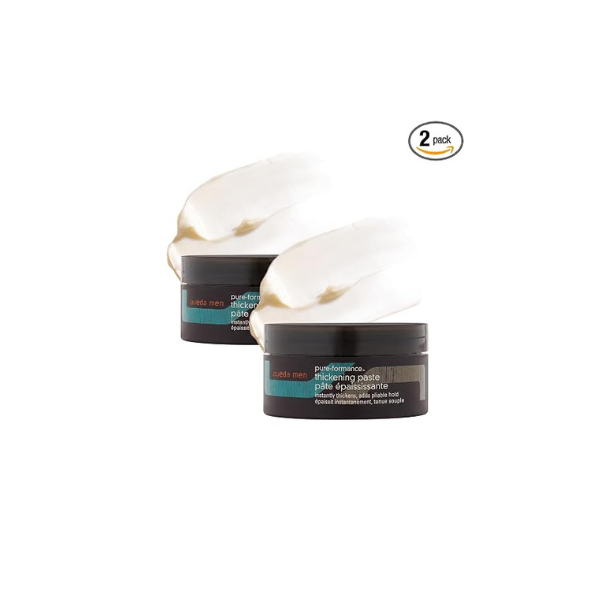 Aveda Men Pure-Formance Thickening Paste | Thickens Hair | Versatile Hold | Natural Finish Hair Styling Paste | With Amla |91% Naturally Derived*, 2.5 Fl Oz (Pack of 2)