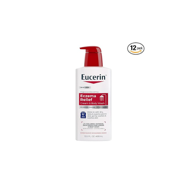 Eucerin Eczema Relief Cream and Body Wash, 13.5 Fl Oz (Pack of 12)