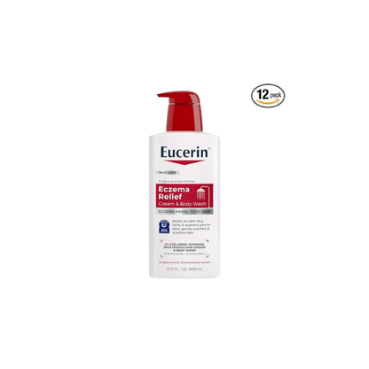 Eucerin Eczema Relief Cream and Body Wash, 13.5 Fl Oz (Pack of 12)