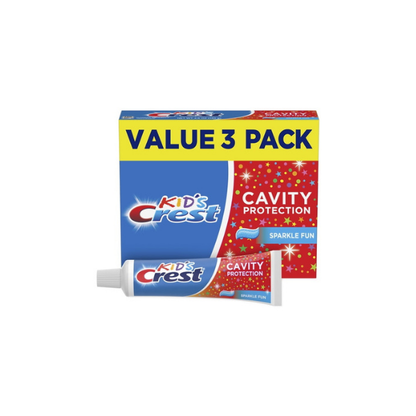 Crest Toothpaste, Kids Cavity Protection Toothpaste, Sparkle Fun Flavor, 4.6 oz, Triple Pack for Ages 3+