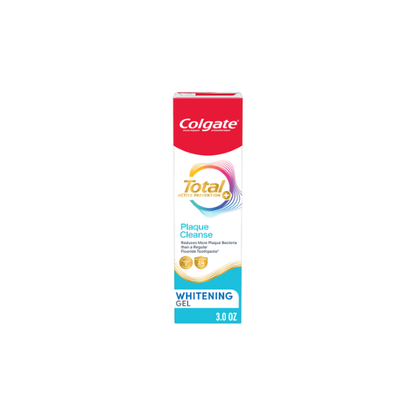 Colgate Total Active Prevention Plaque Cleanse Whitening Toothpaste Gel, Cool Peppermint, 3 oz