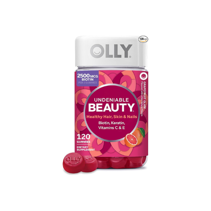OLLY Hair Skin and Nails Gummies, Undeniable Beauty, Biotin - 120 Count