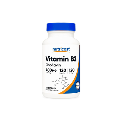 Nutricost Vitamin B2 (Riboflavin) 400mg, 120 Capsules, Gluten Free