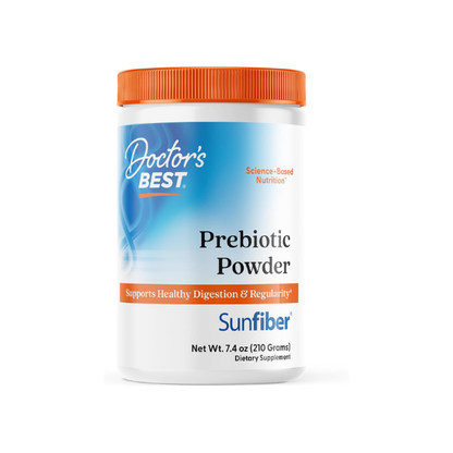 Doctor's Best Prebiotic Powder Supplement with Sunfiber Guar Fiber, 7.4 oz