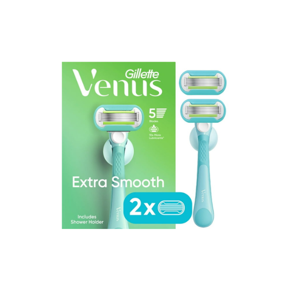 Venus Manual Razor, Extra Smooth for Women, 5 Blades, Handle + 2 Refills, Green