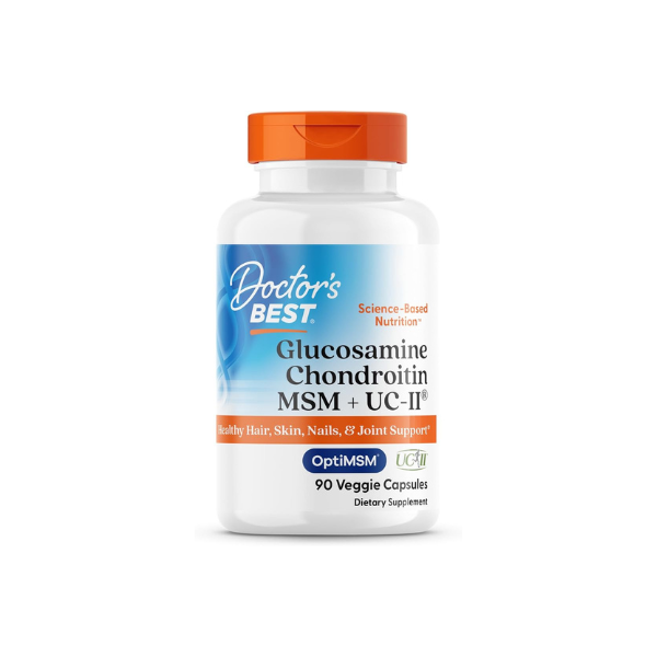 Doctor's Best Glucosamine Chondroitin MSM + UC-II, Non GMO, 90 Veg Capsules