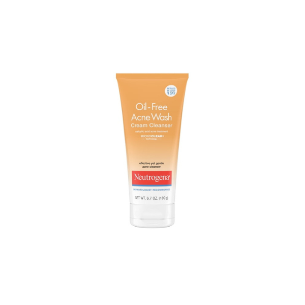 Neutrogena Oil-Free Acne Cream Cleanser, Salicylic Acid Face Wash & Acne Treatment, 6.7 fl oz