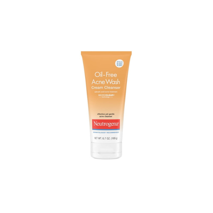 Neutrogena Oil-Free Acne Cream Cleanser, Salicylic Acid Face Wash & Acne Treatment, 6.7 fl oz