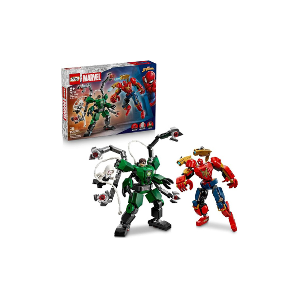 LEGO Marvel Mech Battle: Spider-Man vs. Doc Ock Building Toys for Kids - Super Hero & Villain Poseable Mech Toys W/3 Marvel Minifigures for Kids & Fans, Ages 6+ - Gift Idea for Birthdays - 76338
