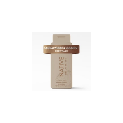 Native Men's Body Wash, Sandalwood & Coconut, Sulfate Free, Well-Crafted, 18 fl oz