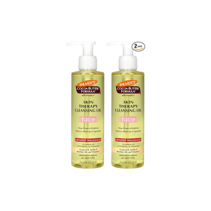 Palmer's Cocoa Butter Formula Skin Therapy Cleansing Oil,Gentle Makeup Remover with Rosehip Oil and Vitamin C,6.5 Ounce,(Pack of 2)