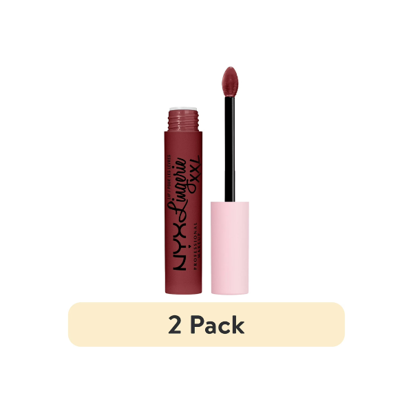 (2 pack) NYX Professional Makeup Lip Lingerie XXL Smooth Matte Liquid Lipstick, 16hr Longwear, Strip N Tease, 0.13 fl oz