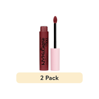 (2 pack) NYX Professional Makeup Lip Lingerie XXL Smooth Matte Liquid Lipstick, 16hr Longwear, Strip N Tease, 0.13 fl oz