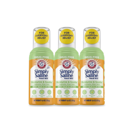 Arm & Hammer Simply Saline Moisturize & Soothe Nasal Mist, 4.6 oz, 3-Pack