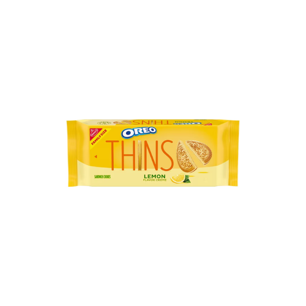 OREO Thins Lemon Creme Sandwich Cookies, Family Size, 11.78 oz