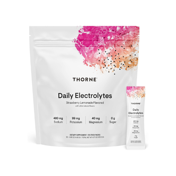 THORNE Daily Electrolytes, Electrolyte Powder Drink Mix, 30 Stick Packs