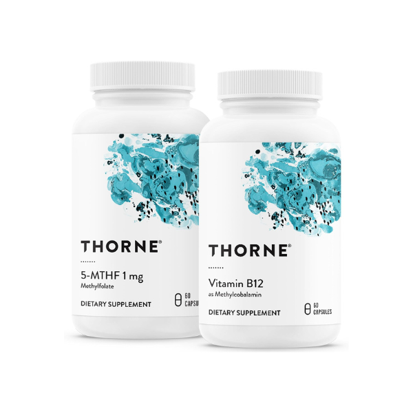 THORNE - 5-MTHF & Vitamin B12 Bundle - Cardiovascular & Nerve Support - 60 Servings