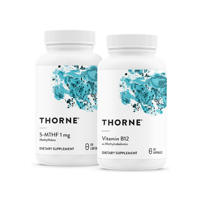 THORNE - 5-MTHF & Vitamin B12 Bundle - Cardiovascular & Nerve Support - 60 Servings