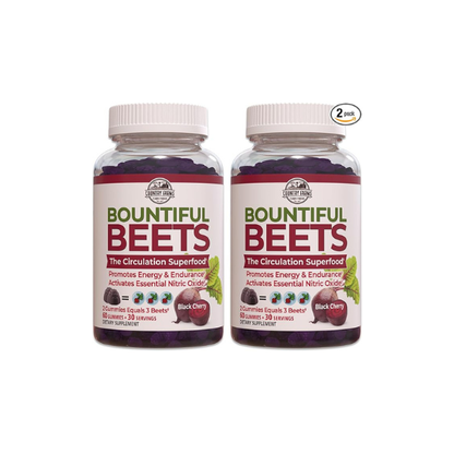 Country Farms Bountiful Beets Gummies, Circulation Superfood, Promotes Energy and Endurance, Nitric Oxide Booster, 60 Servings, White, 120 Count, 2 Pack