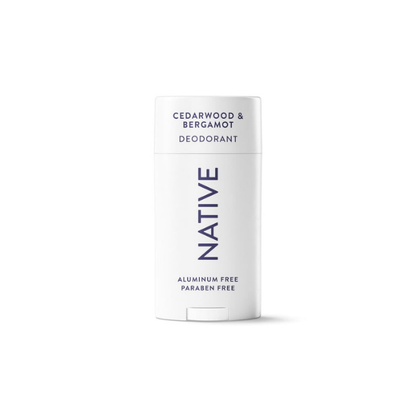Native Deodorant, Aluminum Free, 72 Hour Protection, Solid Stick for Men, Cedarwood & Bergamot Scent, 2.65 oz