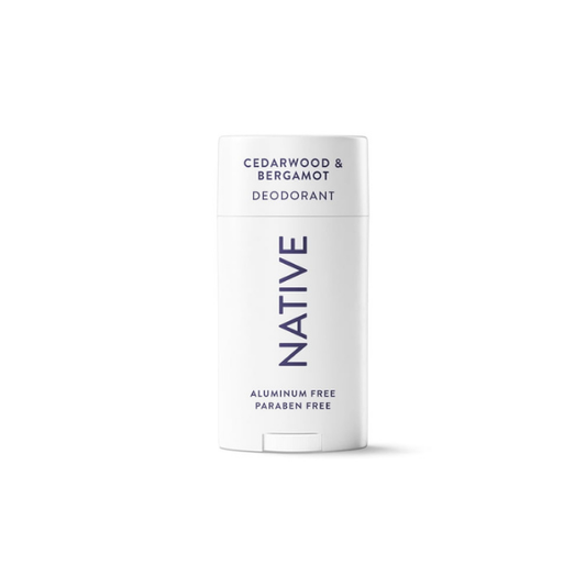 Native Deodorant, Aluminum Free, 72 Hour Protection, Solid Stick for Men, Cedarwood & Bergamot Scent, 2.65 oz
