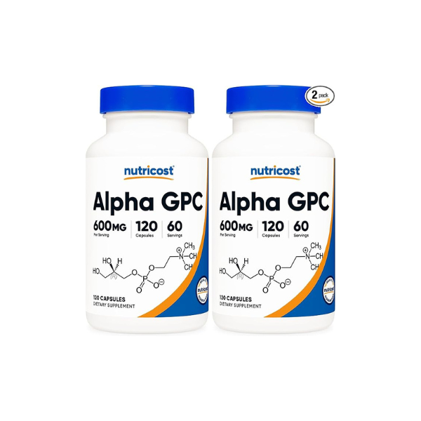 Nutricost Alpha GPC 600mg, 120 Vegetarian Capsules - Non-GMO and Gluten Free, 300mg Per Capsule (Pack of 2)